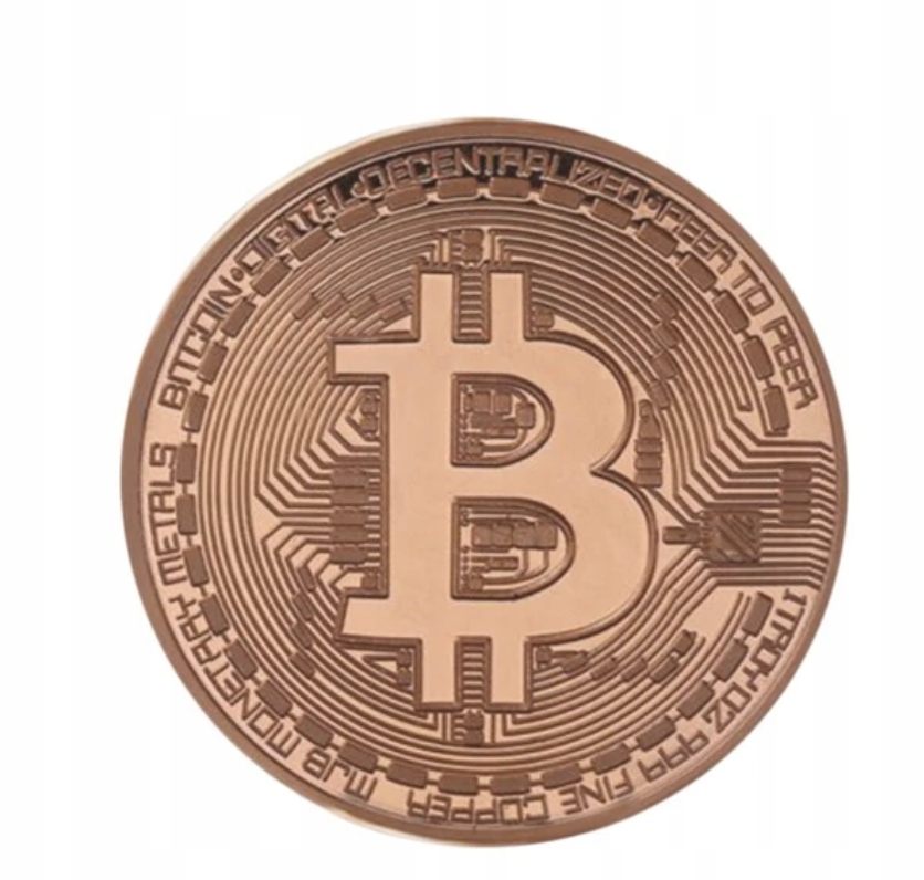 Bitcoin BTC moneta + kapsel kolekcjonerska - MIEDŹ