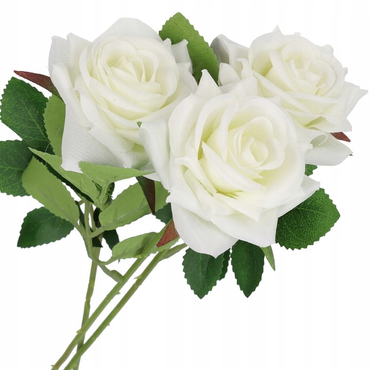 Sztuczny kwiat dekoracyjny RÓŻA białe