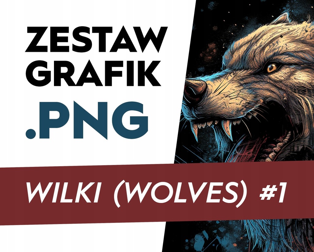 Grafiki na koszulki t-shirt design Wilki Wolves