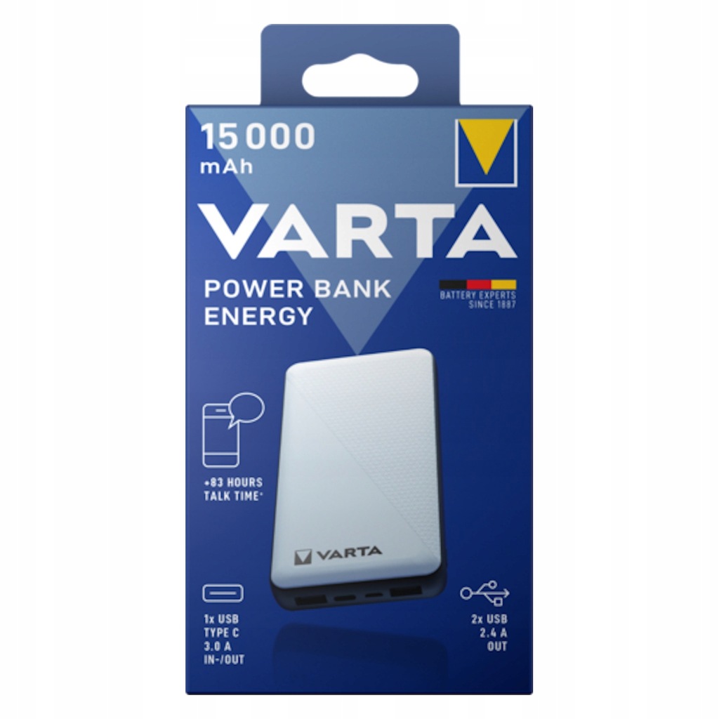 VARTA powerbank 15000mAh Energy USB-A USB-C