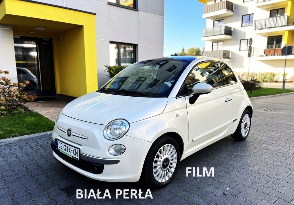 Fiat 500 815 Biala Perla Lounge Panorama skory...