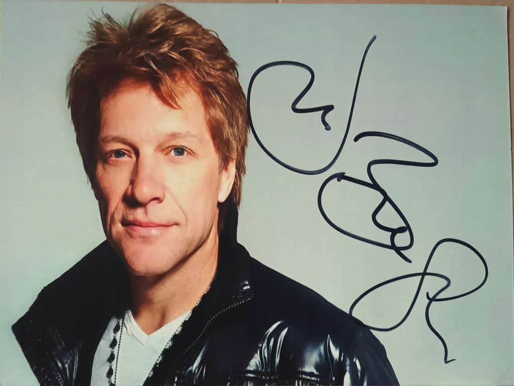 JON BON JOVI (Bon Jovi) - zdjęcie autografem 15 na 20 cm
