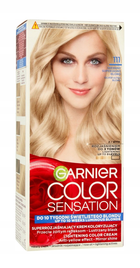 Garnier Color Sensation Krem koloryzujący 111 Silver Ultra Blond- Srebrny S