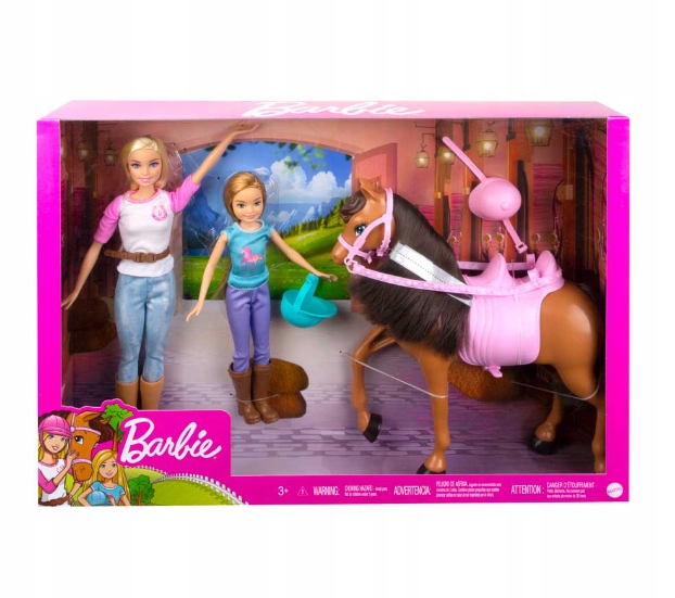 Barbie Fashion zestaw do jazdy konnej Lalki i koń GXD65