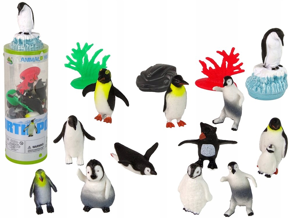 Zestaw Zwierzęta Pingwiny Figurki 12szt. Akcesoria