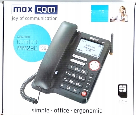 Купить СТАЦИОНАРНЫЙ ТЕЛЕФОН MAXCOM MM29D 3G С SIM-КАРТОЙ: отзывы, фото, характеристики в интерне-магазине Aredi.ru