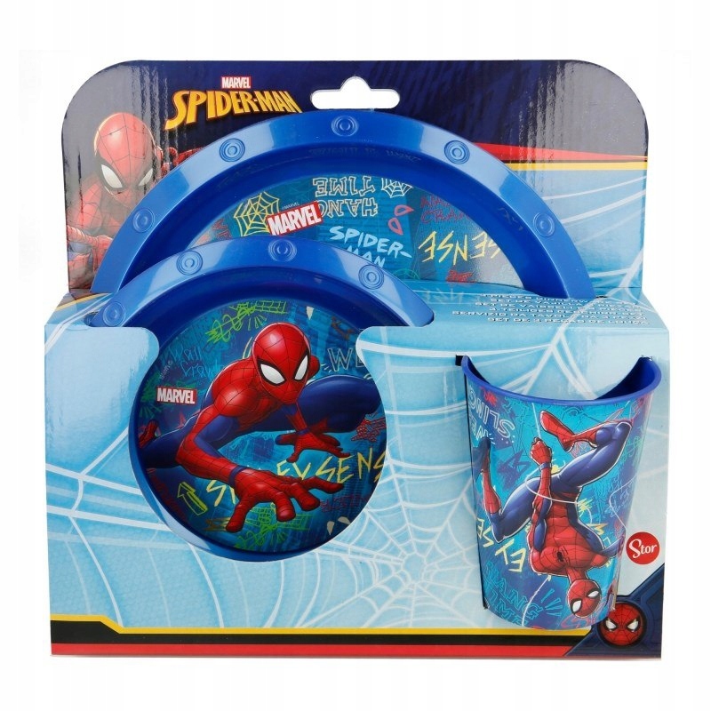 Spiderman - Zestaw naczyń (Talerz, miska, kubek)