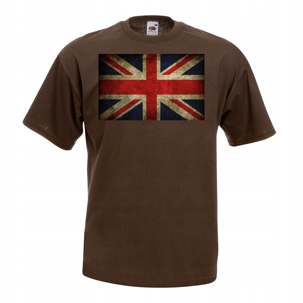 Koszulka flaga UK Wielka Brytania M brązowa