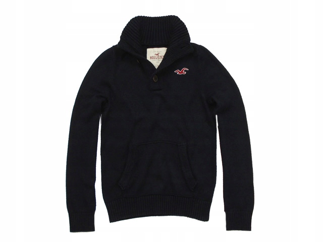 HOLLISTER ___ Ciepły Sweter z Kołnierzem r. L