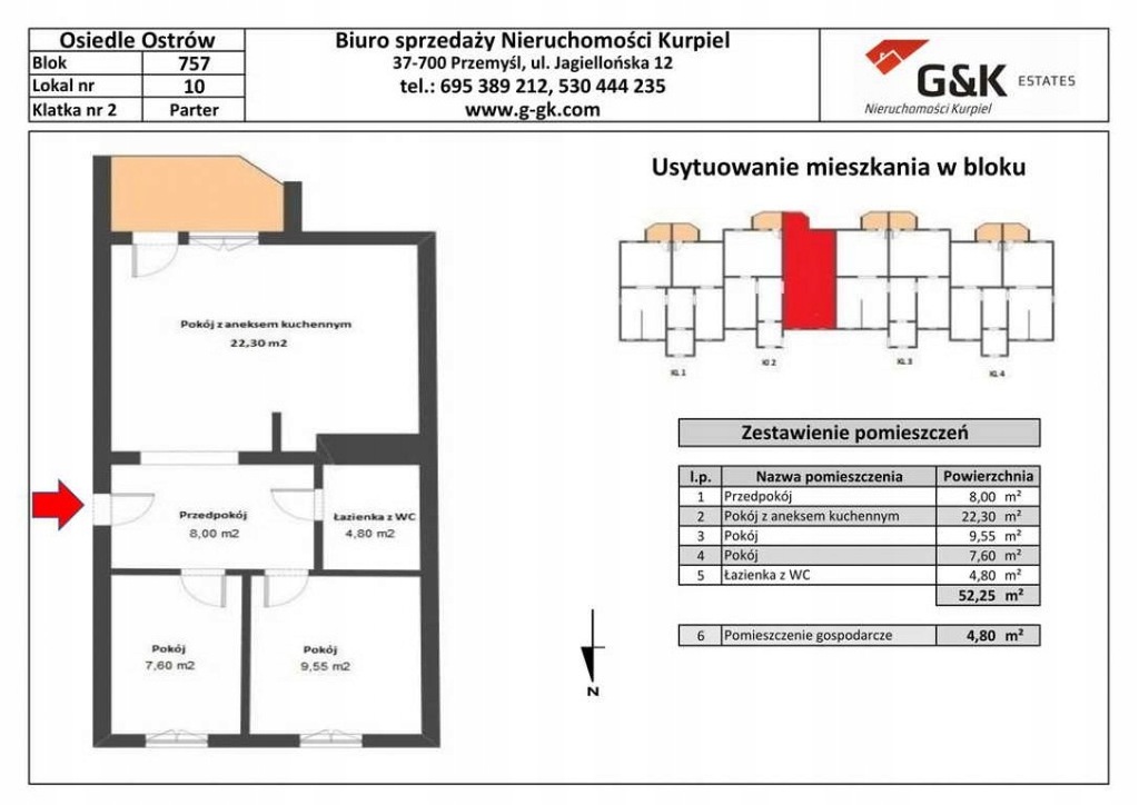 Mieszkanie Przemyśl, przemyski, 52,25 m²