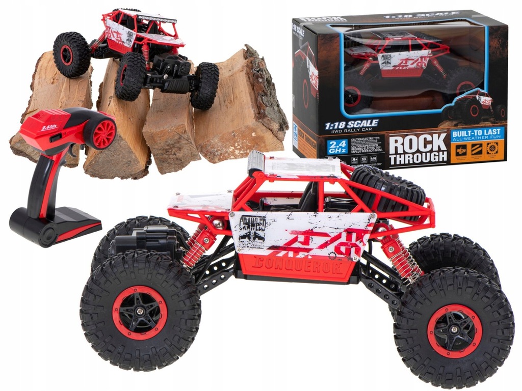 SAMOCHÓD RC ROCK CRAWLER HB 2,4GHZ 1:18 CZERWONY