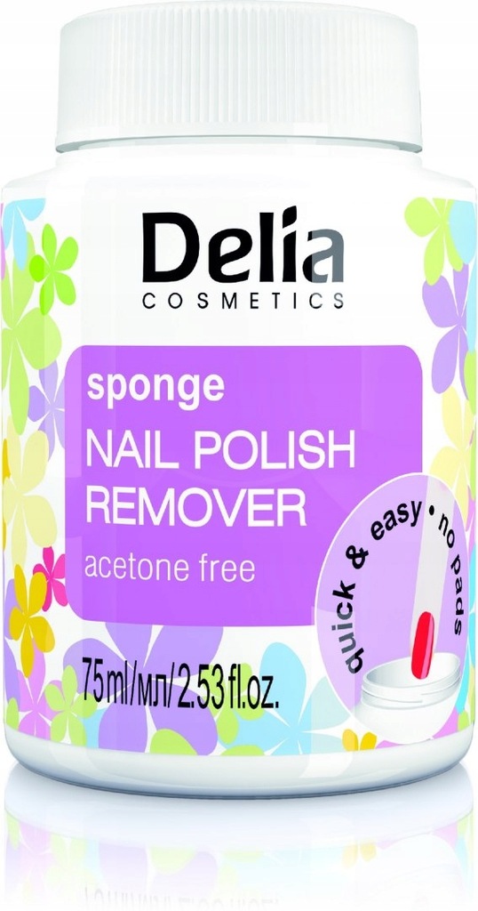 Delia Cosmetics Zmywacz do paznokci z gąbką bez ac