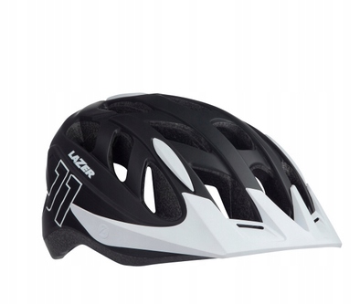 Kask rowerowy Lazer J1 matte black white+net+led