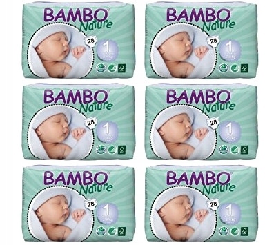 Zestaw 6xBambo Nature 1 Newborn 2-4kg, 28 szt.