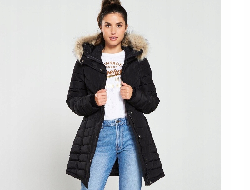 SUPERDRY CZARNA KURTKA PARKA__XL_Z9__VXD