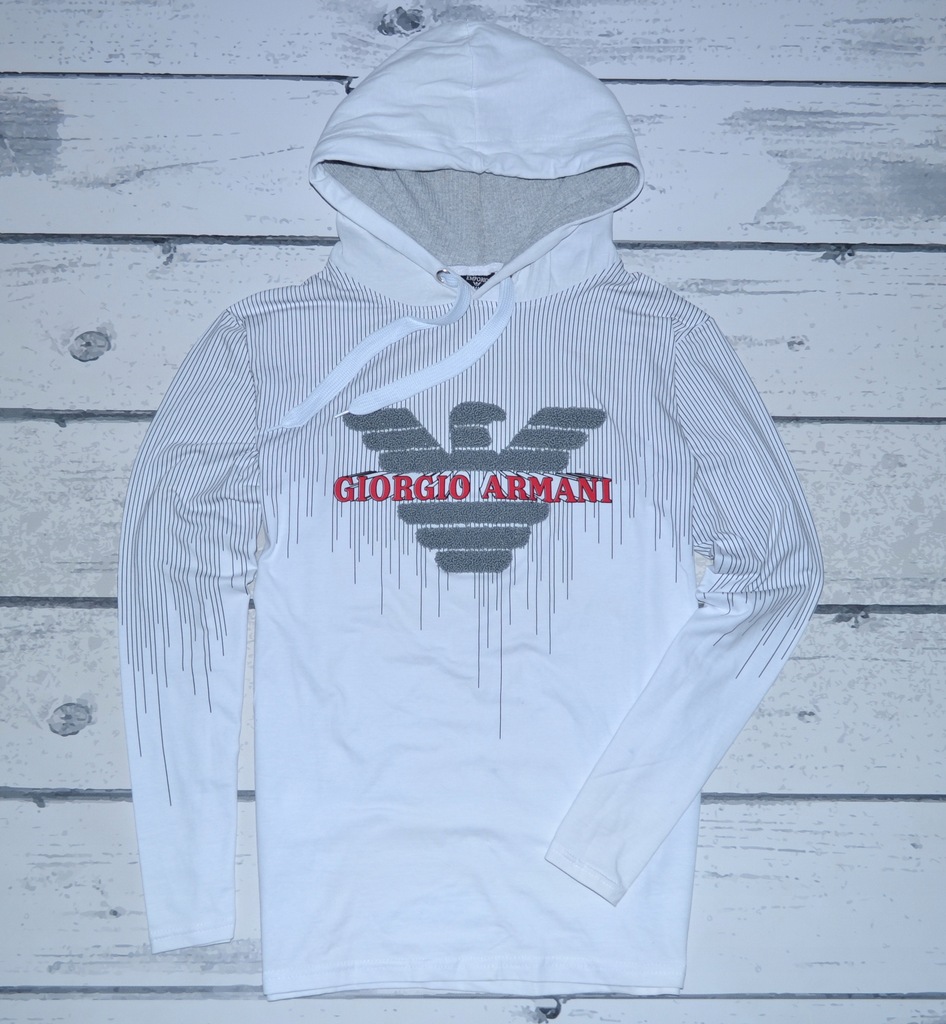 EMPORIO ARMANI BLUZA GIORGIO WHITE HOODIE MEN M/L