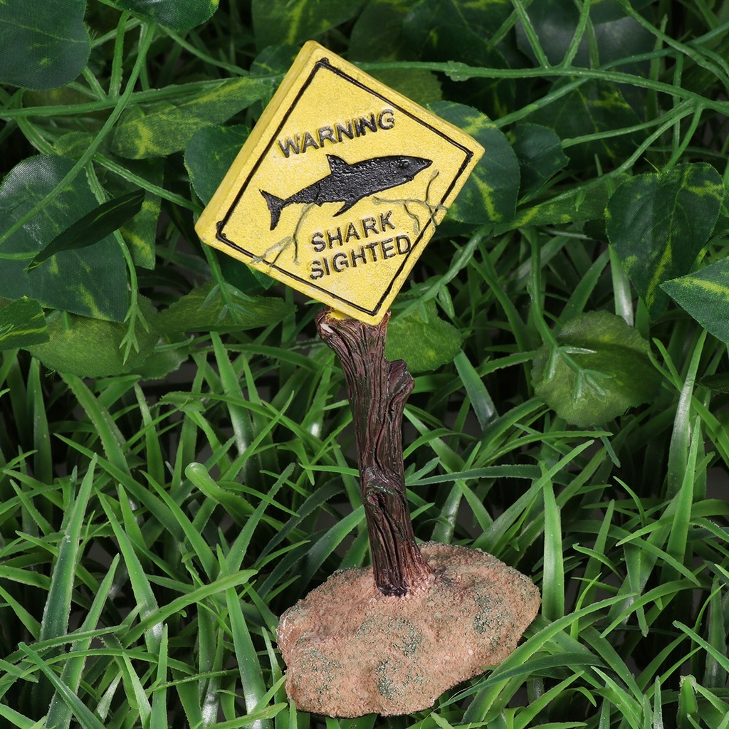 Cartoon Resin Small Display Warning Signs Fish Tan