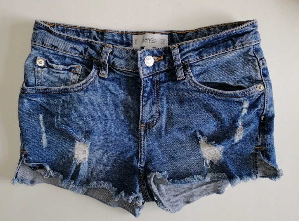 MANGO denim dziury destroy destroyed strzepione XS