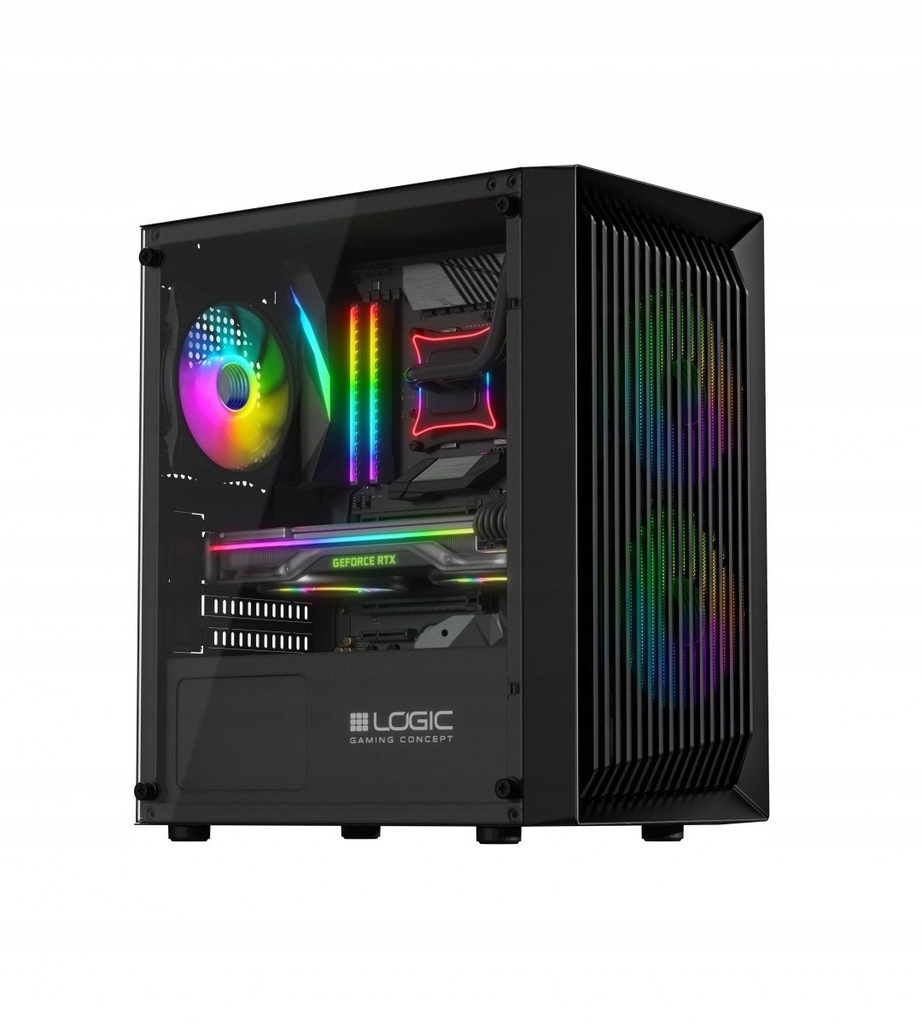 Obudowa Logic Atos Argb Matx/mitx Mini Usb 3.0 Black Bez Zasilacza