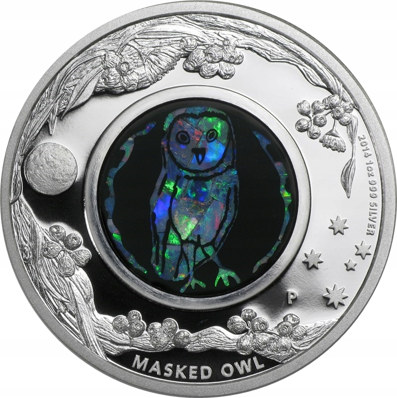 2014-P $1 Australia Masked Owl Opal