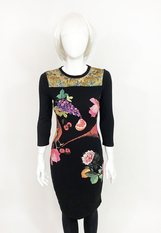 Desigual sukienka duże nadruki orient ptaki DR857