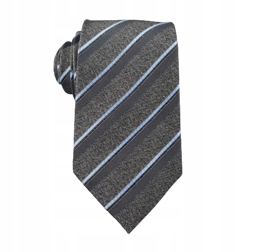 Jedwabny krawat szary w paski elegancki