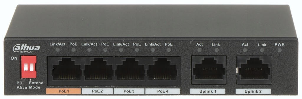 Switch PoE Dahua PFS3006-4ET-60-V2 4xPoE 2xUpLink
