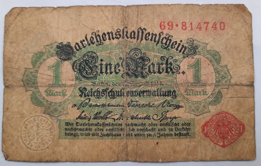 Banknot 1 marka 1914 r.
