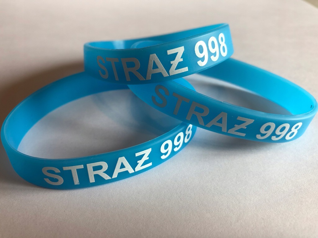 Super opaska silikonowa na rękę STRAŻ 998 niebiesk