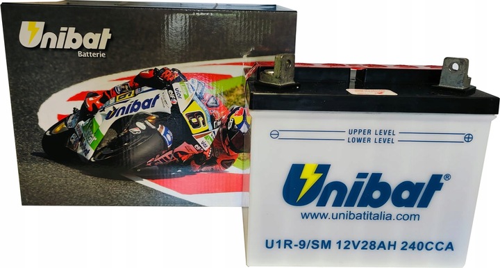 AKUMULATOR UNIBAT 28AH 12V 235A P+ do KOSIARKI TRAKTORKA U1R-0/SM