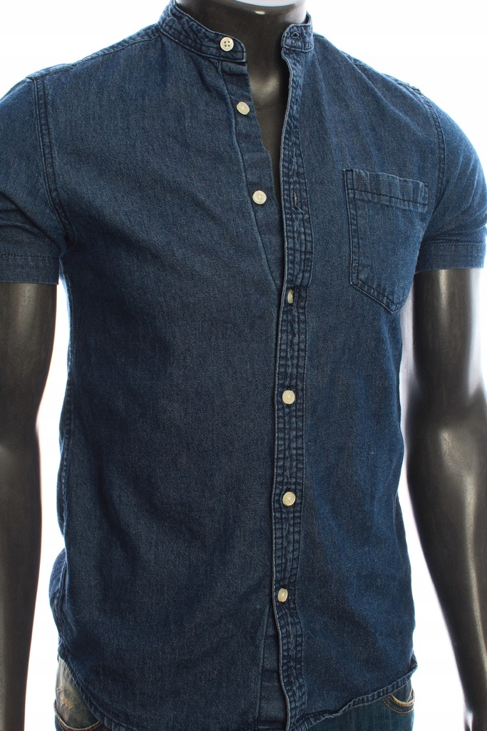 ASOS Koszula jeans bez kołnierzyka stylowa | S