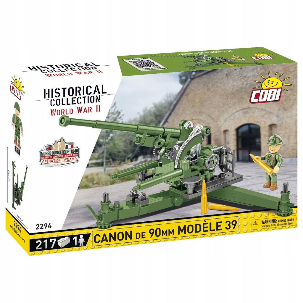 Klocki COBI-2294 CANON DE 90MM MODELE 39 217 KL.
