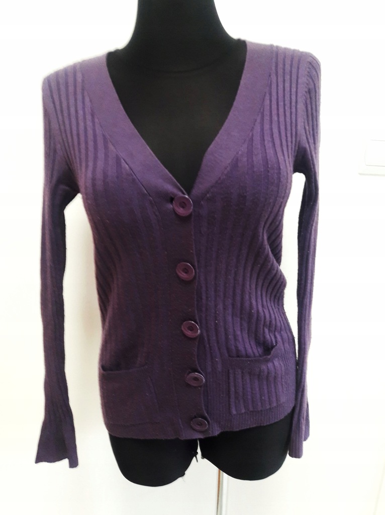 Fioletowy sweter guziki ATMOSPHERE XL 42 casual