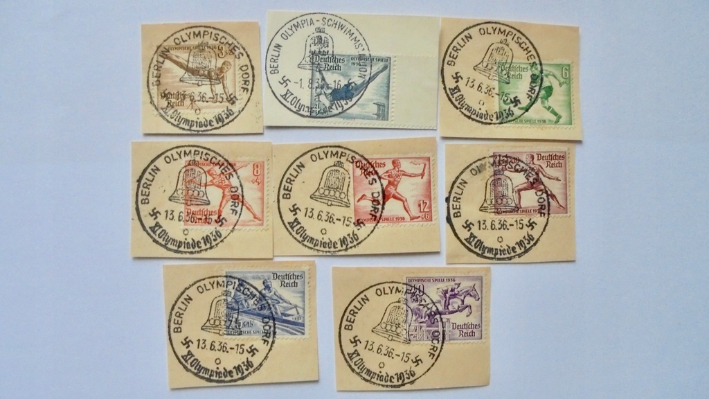 1936 DR-Olimpiada Mi.609-616 kasowane znaczki, stan dobry, wartość 30,-Euro