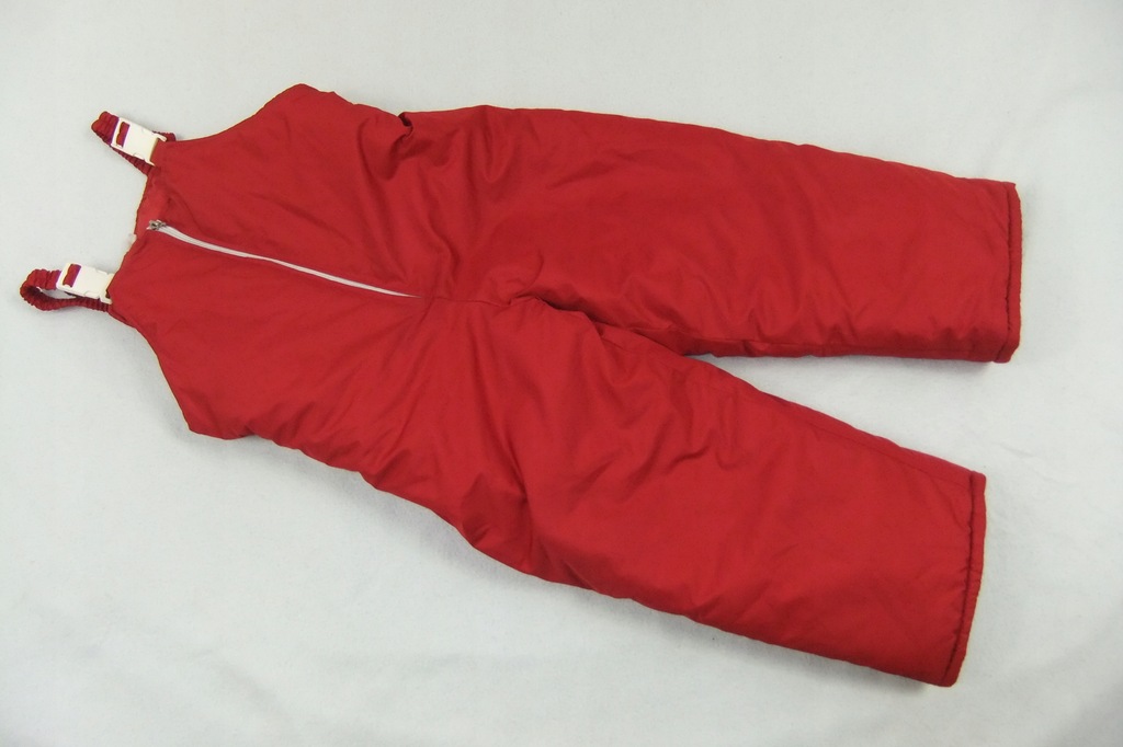 ocieplone spodnie narciarskie 122cm czerwone
