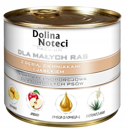 Mokra karma Dolina Noteci Premium Pies Mały Gęś ziemniaki jabłka 185g