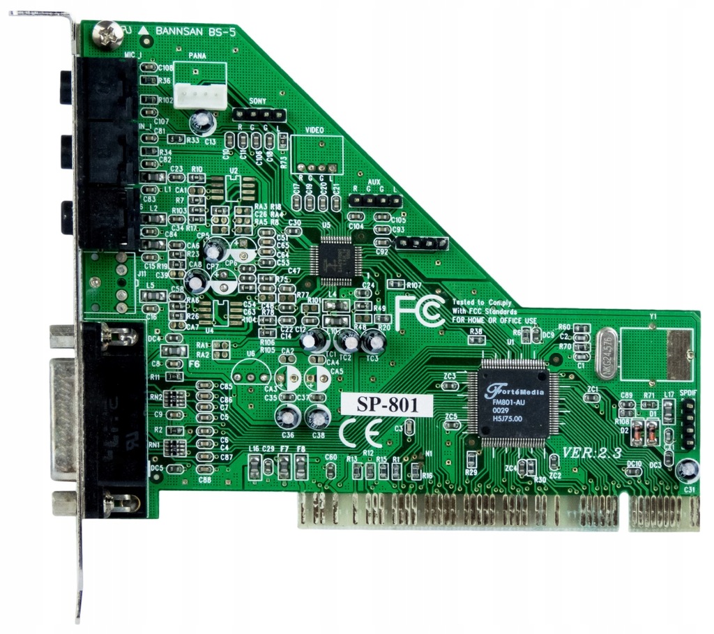 FORTMEDIA SP-801 PCI SOUNDCARD MIDI MINI-JACK