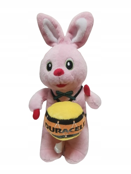 Duracell różowy królik zając z bębenkiem króliczek z reklamy maskotka