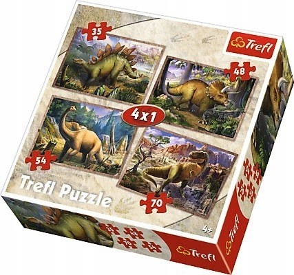 Puzzle 4w1 Dinozaury