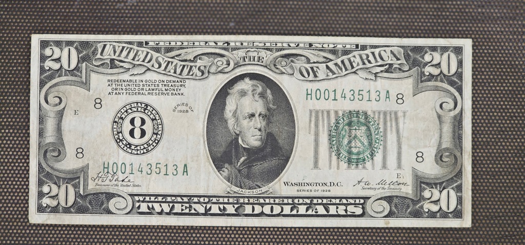20 dolarów 1928 St. Louis NUMERIC 8 Bardzo RZADKI