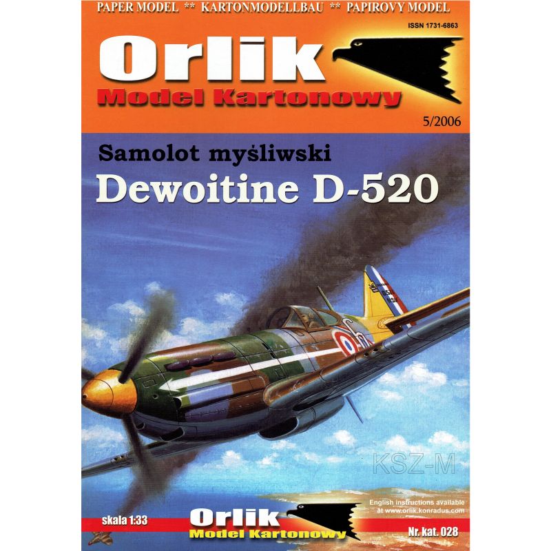 Orlik 028 - Samolot myśliwski Dewoitine D 520 1:33