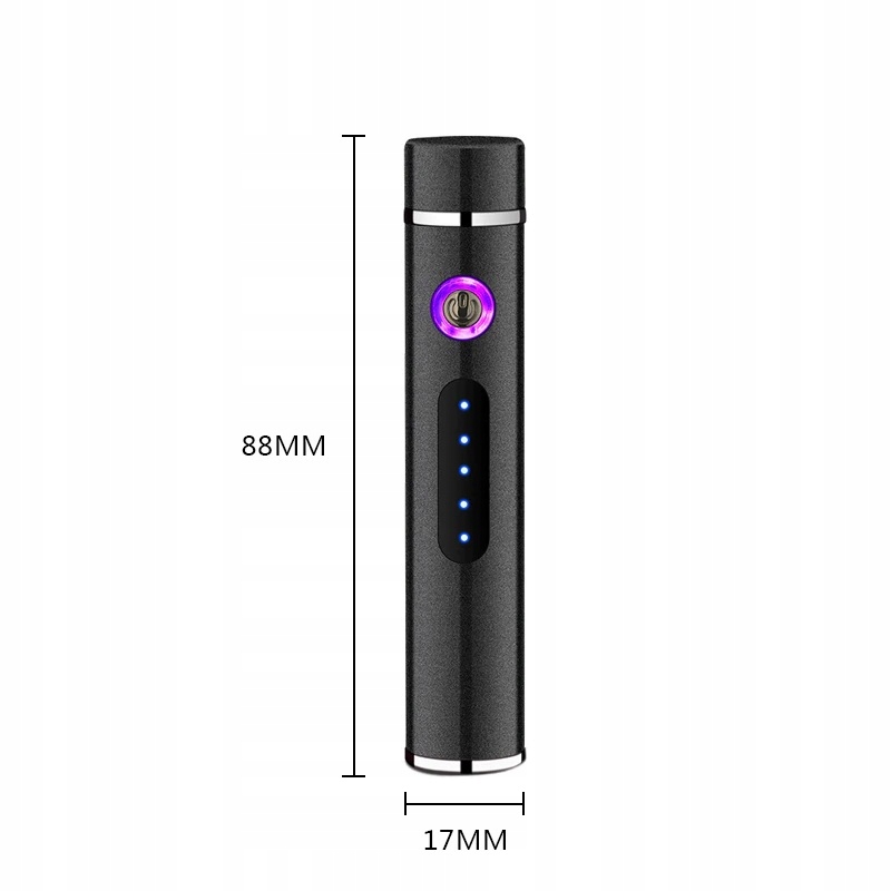 Zapalniczka plazmowa, żarowa usb supel led czarna