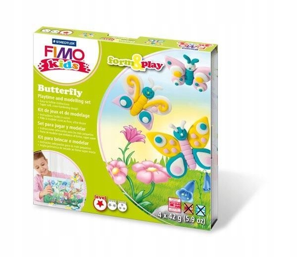 ZESTAW FIMO KIDS FORM&PLAY 4 X 42G MOTYLE