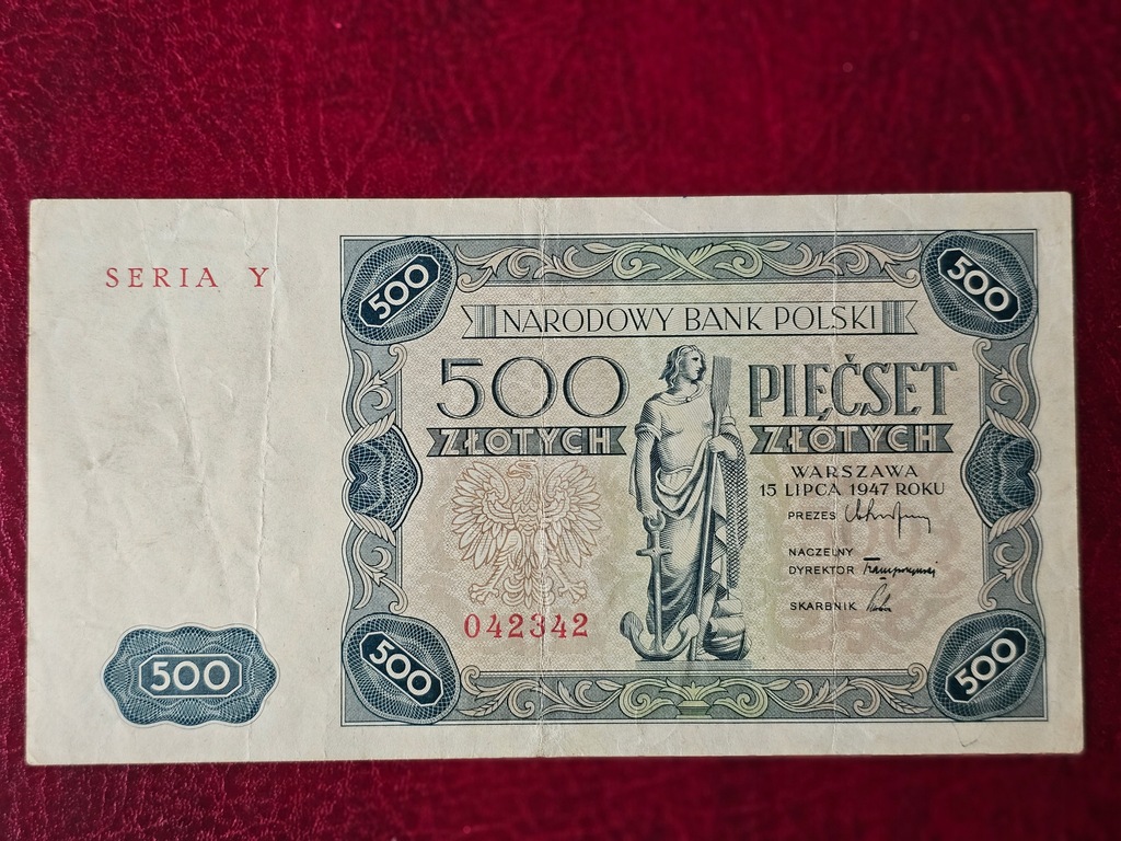 500 zł 1947 Seria Y Piękny Polecam Rzadki