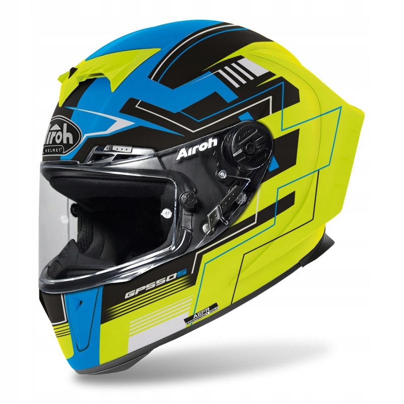 KASK AIROH GP550 S CHALLENGE BLUE/YELLOW MATT XS