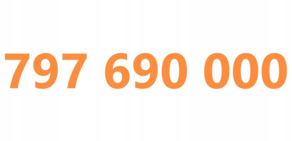 ZŁOTY NUMER ORANGE 797 690 000