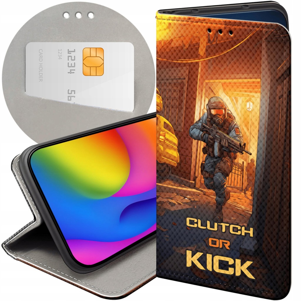 ETUI Z KLAPKĄ DO HUAWEI Y7 2019 WZORY CS GO COUNTER-STRIKE FUTERAŁ CASE