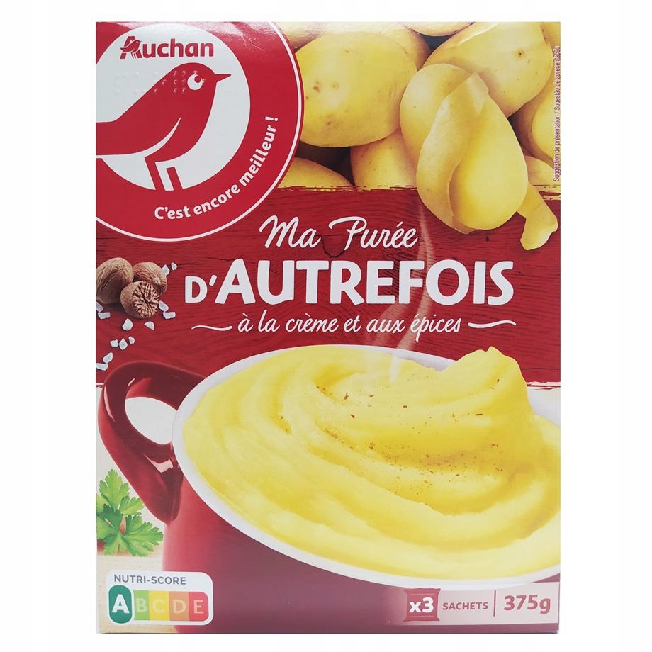 Auchan- Puree ze śmietaną 3 x 125 g