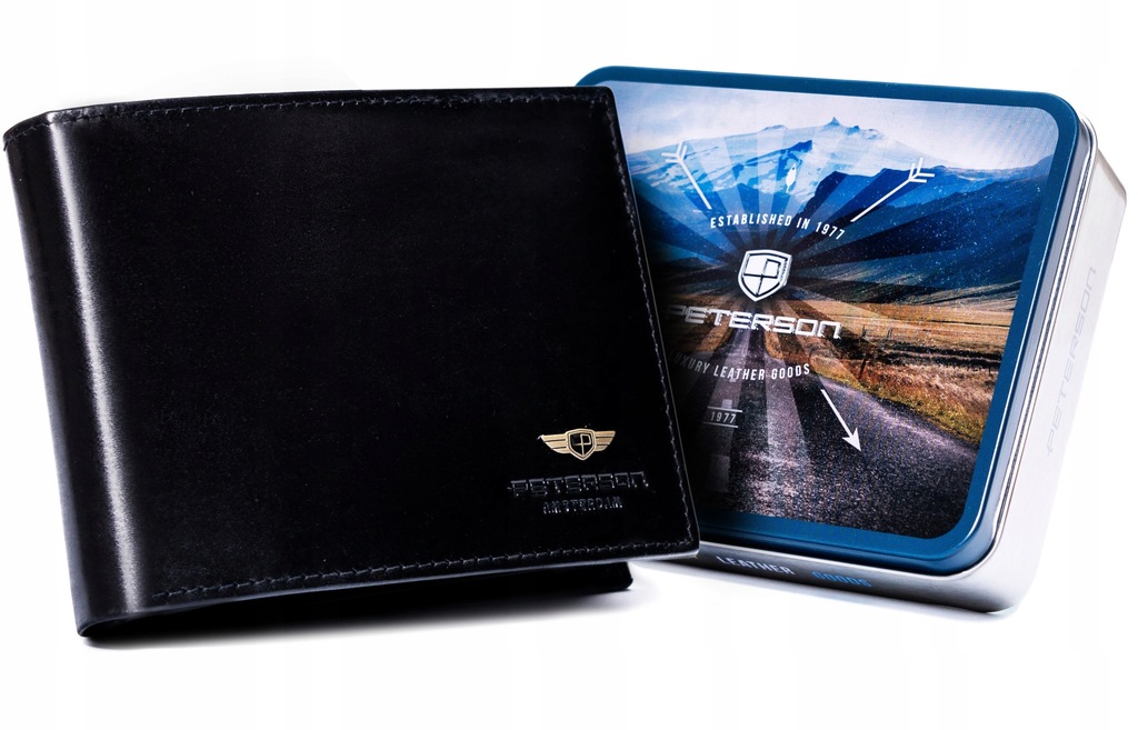 PETERSON poziomy portfel męski skóra naturalna