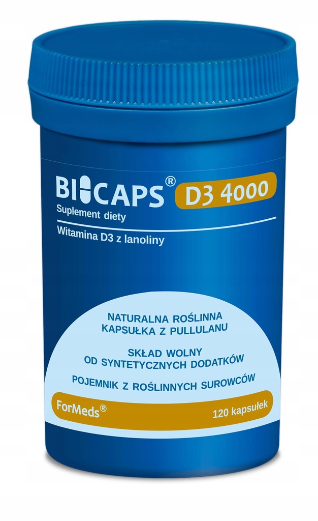 Suplement diety BICAPS ForMeds Witamina D3 4000 z Lanoliny 120 kapsułek
